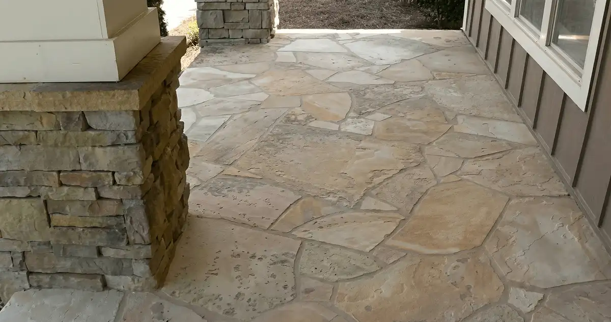House entrance with professionally installed stone flooring in Denver CO
